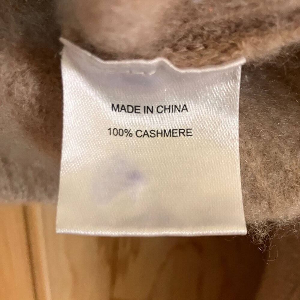 Quince Womens 100% Cashmere Thick Fisherman Ribbed Sweater Medium Beige FA EXC - Picture 8 of 12